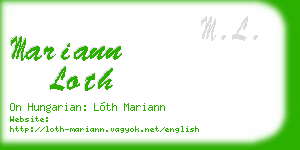 mariann loth business card